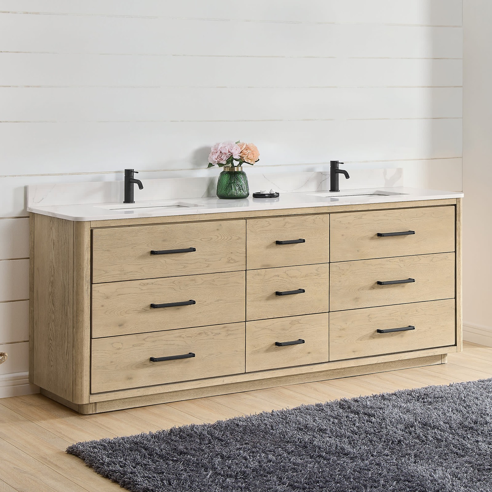 Miseno MV-NM-706584 Porto 84″ – Aged Dark Brown Oak / Fish Maw White