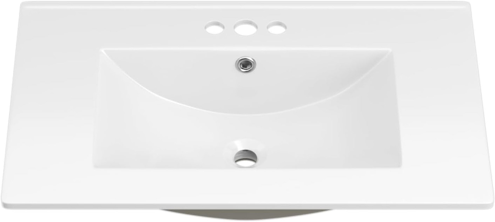 ROOMTEC 30″X18¼” Bathroom Vanity Sink Top with Three Holes, Ceramic Vanity Sink
