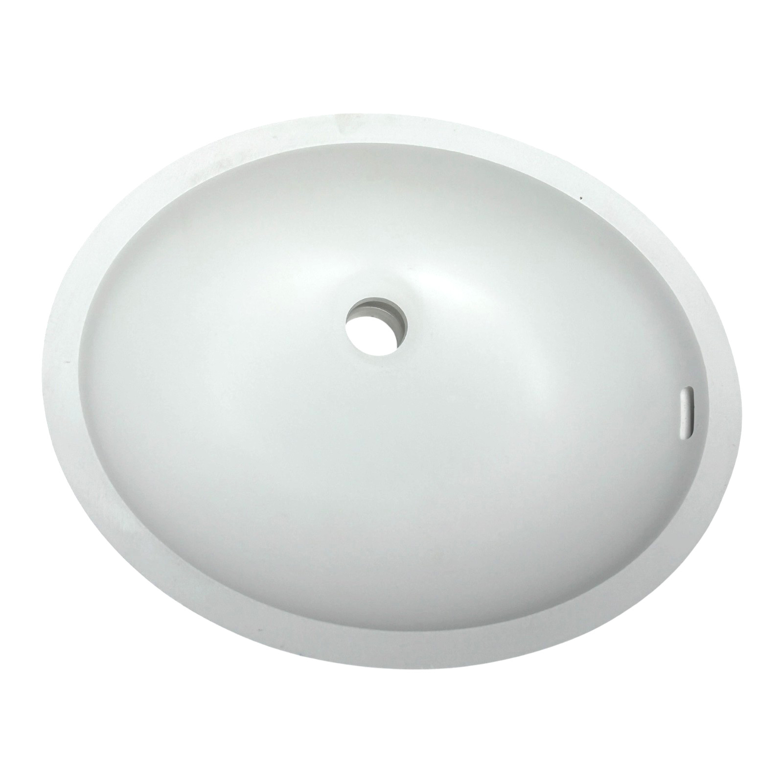 Wilsonart Oval Vanity Undermount Solid Surface Sink BV1512 Bright White Overflow