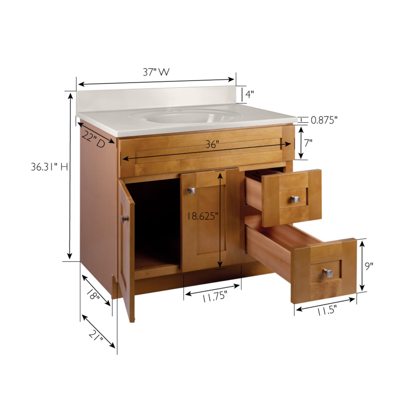Design House 598128 Brookings 36″ – Modern Birch