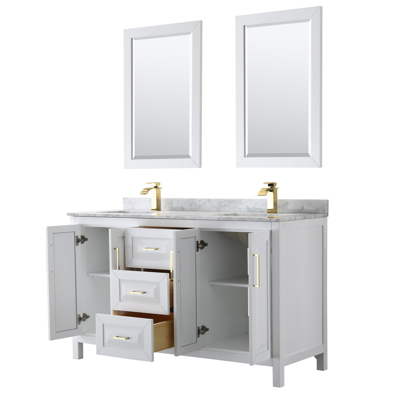 Wyndham Collection WCV252560DUNSM24 Daria 60″ – Dark Gray / White Carrara Marble