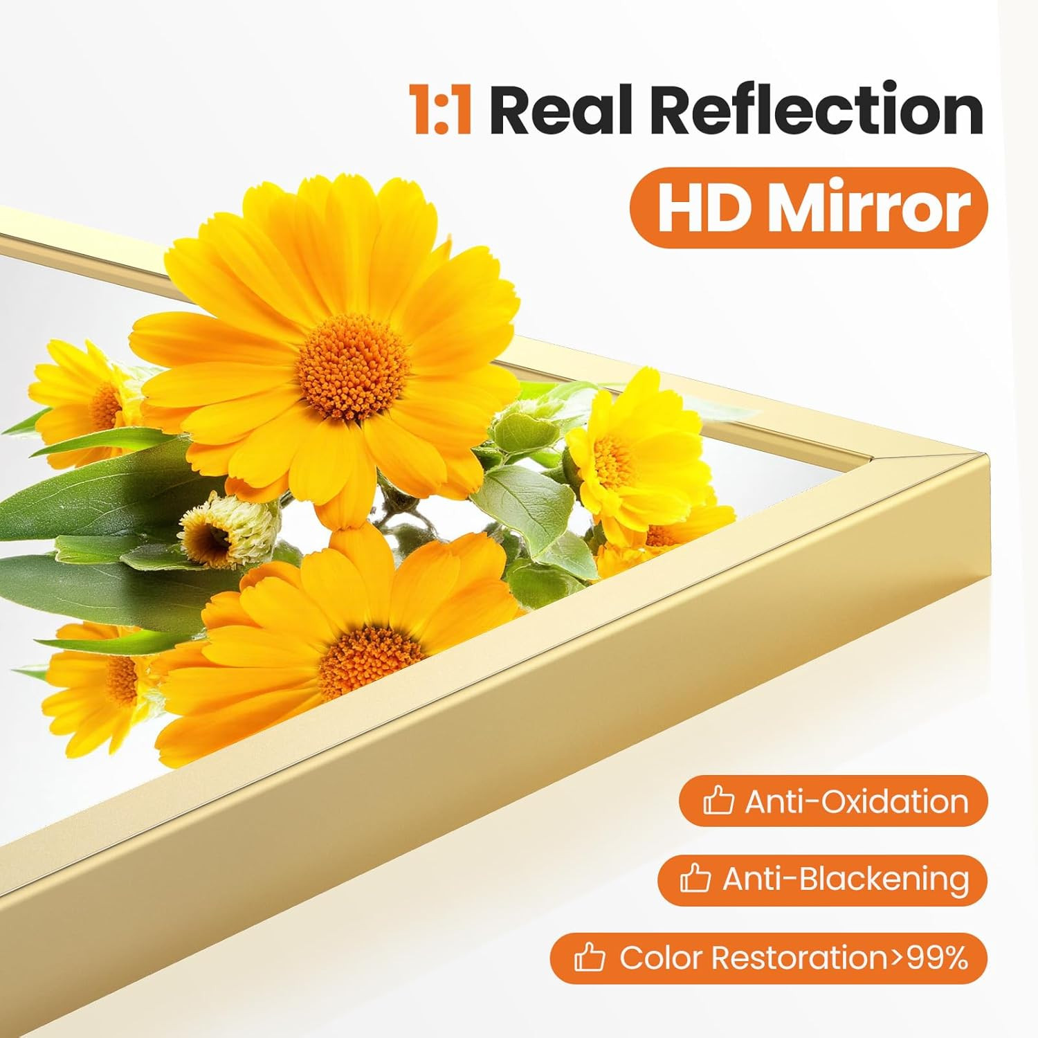 26.5″X38″ Arched Gold Bathroom Vanity Mirror for over Sink, Wall Decor Mirror fo