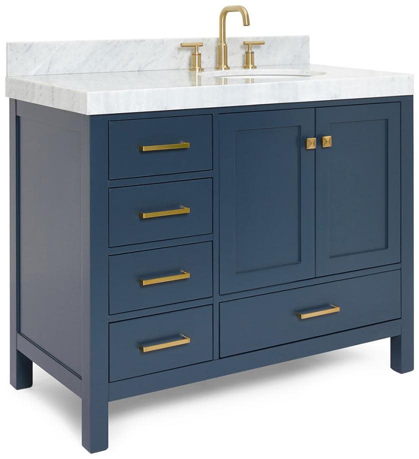 Ariel A042SRCW5OVO Cambridge 43″ – Midnight Blue / Italian Carrara Marble Top /