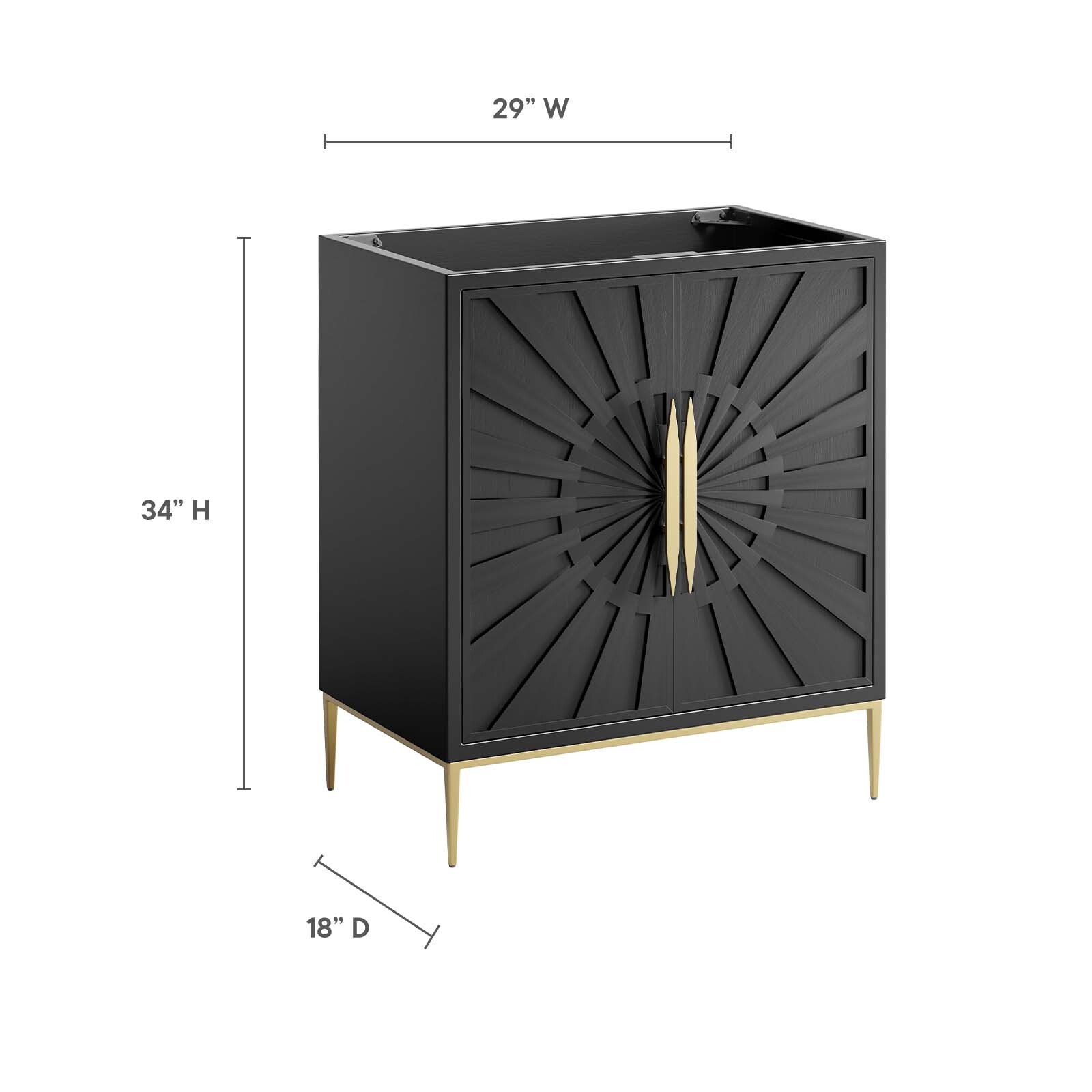 Modway Awaken 30″ Bathroom Vanity Cabinet in Black – Sink Basin Not Included