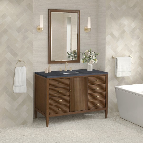 48″ James Martin Myrrin 485-V48-WLT-3CSP Vanity Cabinet Charcoal Soapstone Top