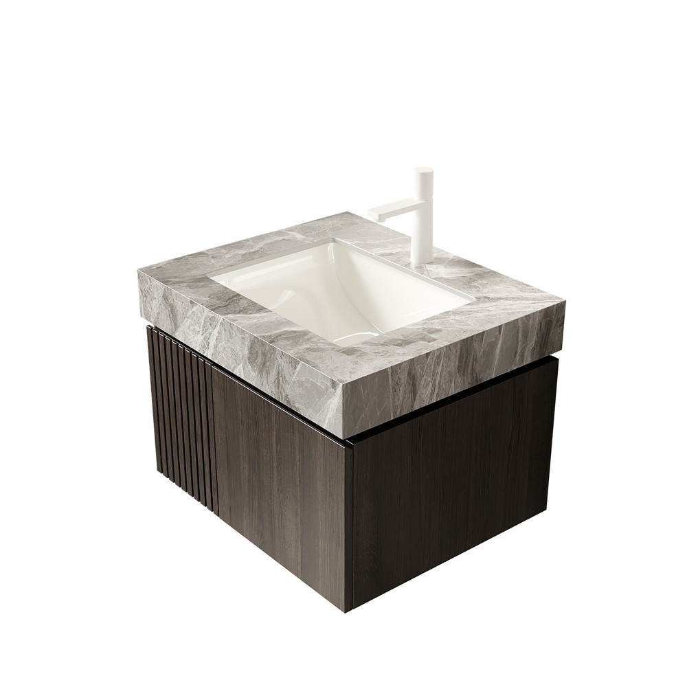 24″ Wall Mounted Bathroom Vanity w/Sink, Floating Vanity Stroage Cabinet, 2 Door