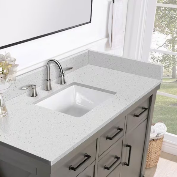21.25 in. W Quartz Vanity Sidesplash in Snowstorm White