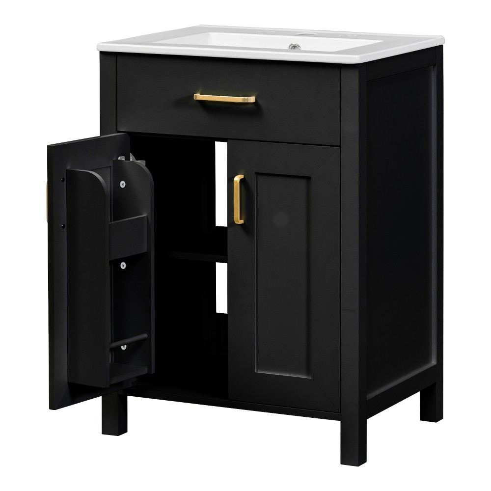 24″Bathroom Vanity Combo with Ceramic sink, Luxurious Space-Saving Vanity