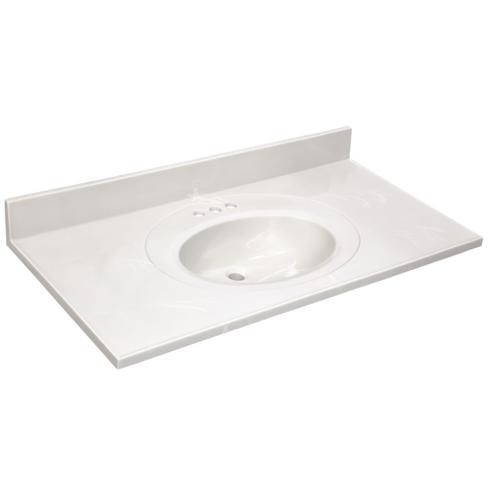 Design House 586164 43″ Cultured Marble Vanity Top – White