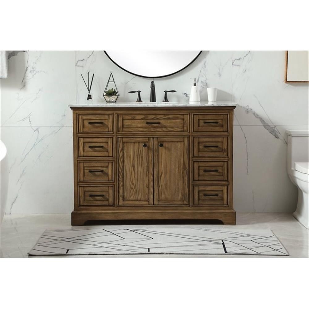 Elegant Decor Americana 48″ Aluminum Alloy Single Bathroom Vanity in Driftwood
