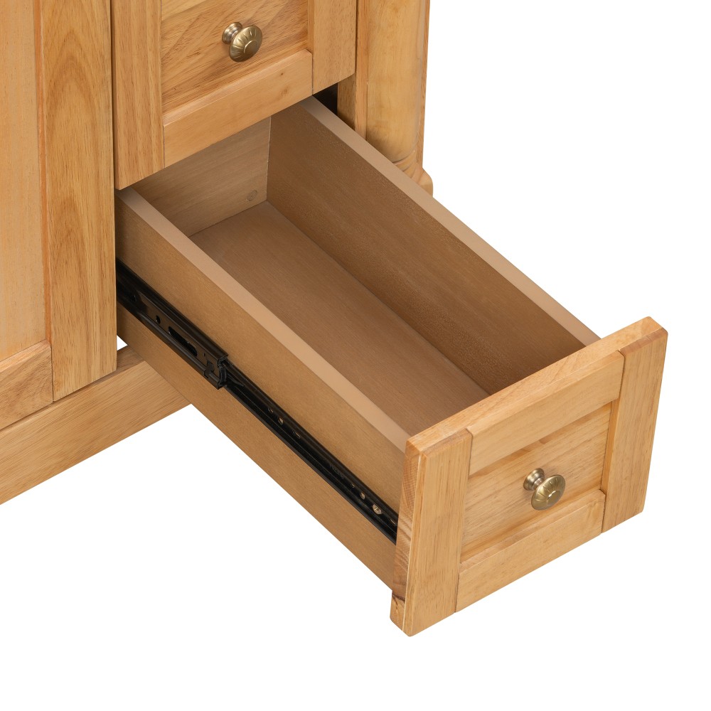 30-Inch Modern Bathroom Vanity, Solid Wood Frame + MDF, 2 Doors 3 Drawers