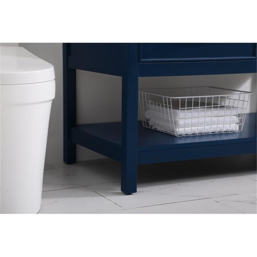 Elegant Decor Sinclaire 42″ Aluminum Alloy & MDF Single Bathroom Vanity in Blue