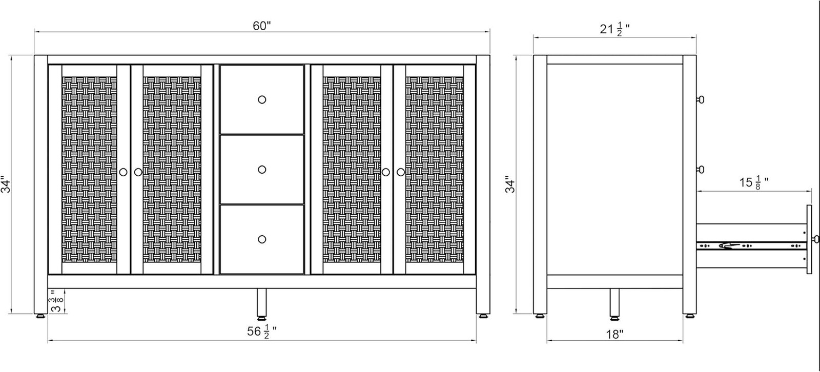 Lucca 60″ Freestanding Bathroom Vanity – Wood Cabinet with Soft-Close Doors