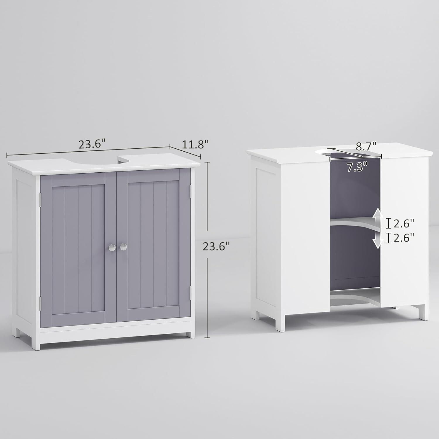 23.5″ Pedestal Sink Storage Cabinet Freestanding Bathroom Under Sink Cabinet US