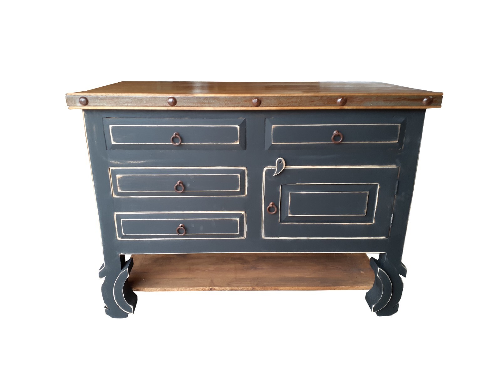 Delano Rustic Black Washed Bathroom Vanity