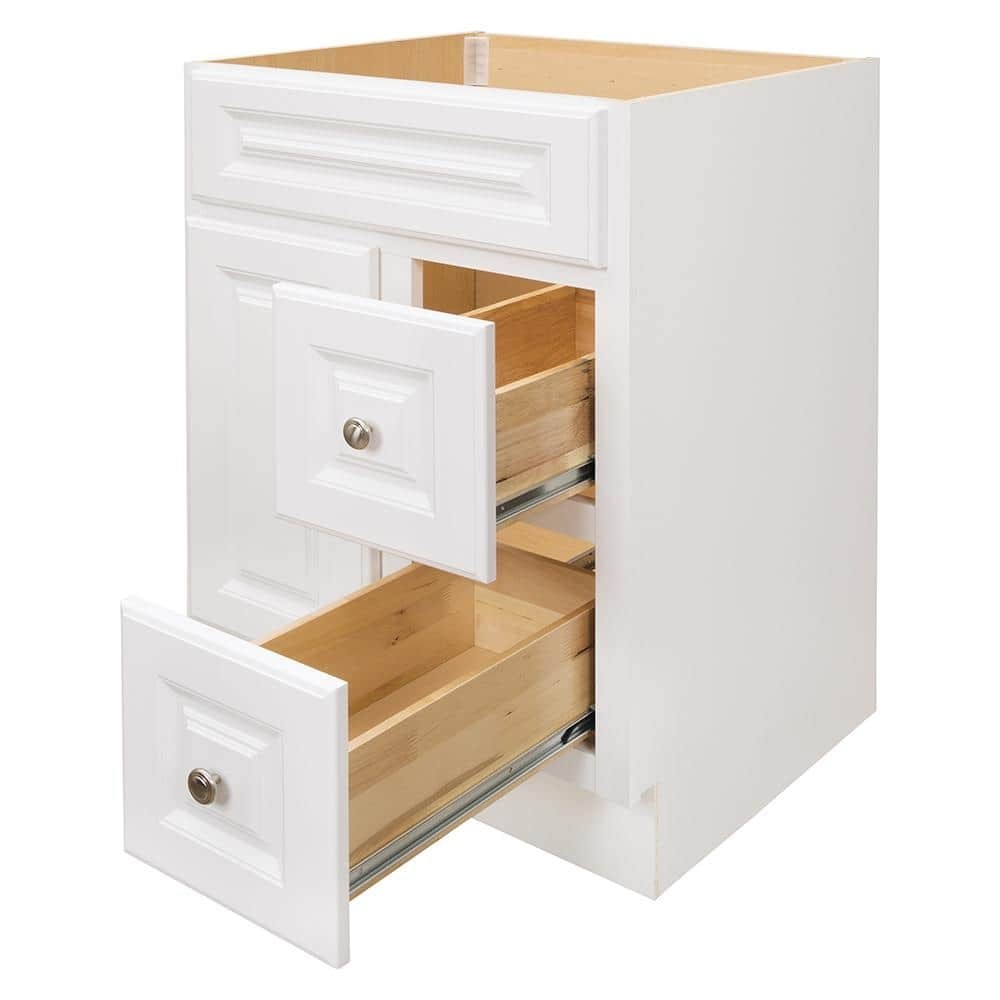 Hampton 24 in. W x 21 in. D x 33.5 in. H Bath Vanity Cabinet without Top in Whit