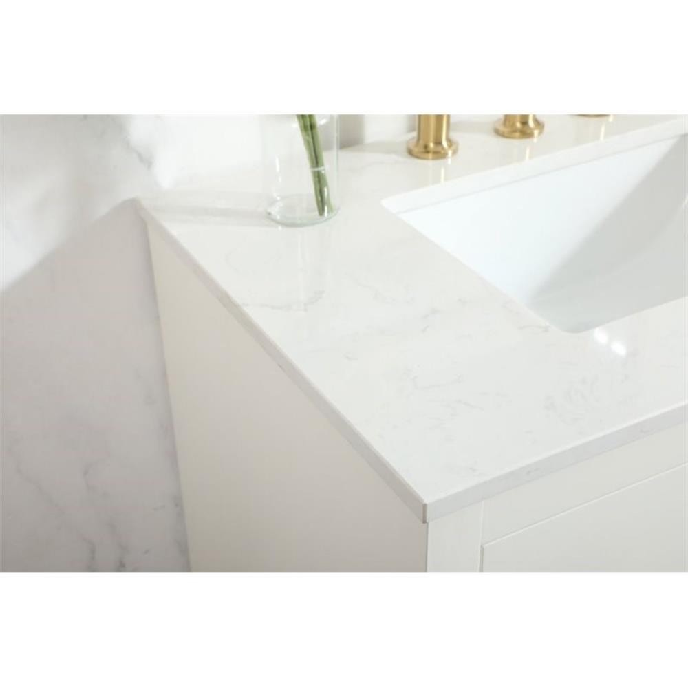 Elegant Decor Blake 30″ Aluminum Alloy MDF Single Bathroom Vanity in White