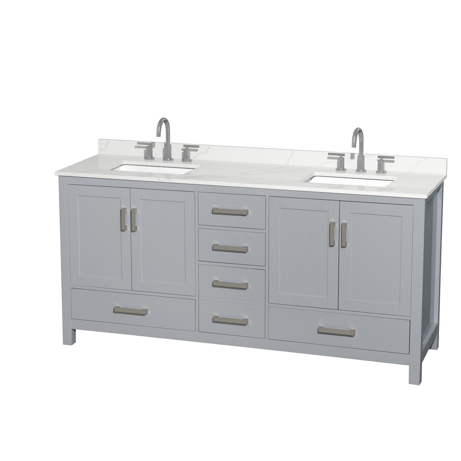 Wyndham Collection WCS141472D-QTZ-US3MXX Sheffield 72″ – Gray / Giotto Quartz