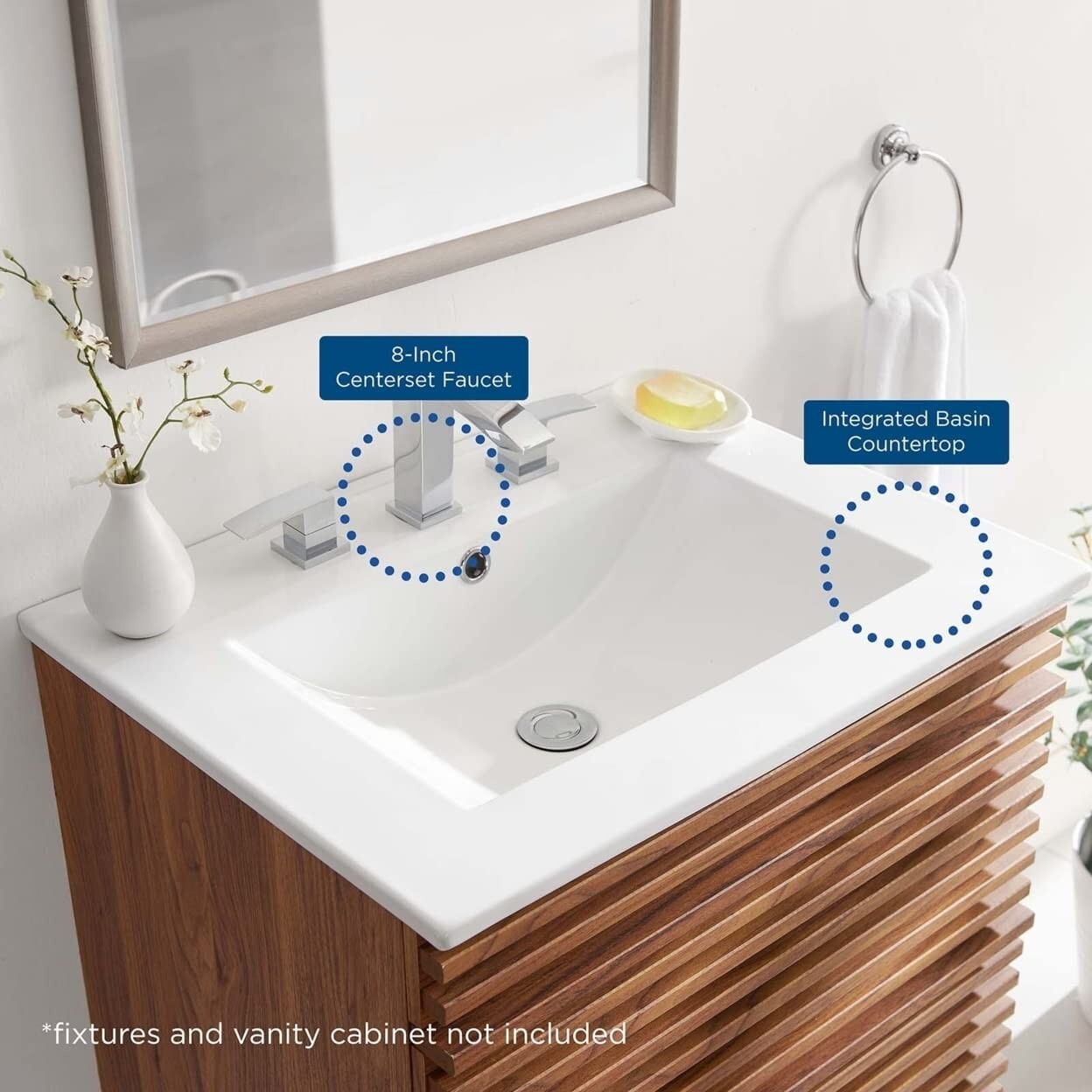 Modway EEI-3766-WHI Cayman 24″ Bathroom Sink, White