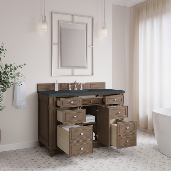 48″ James Martin Bristol 157-V48-WW-3CSP Vanity Cabinet Charcoal Soapstone Top
