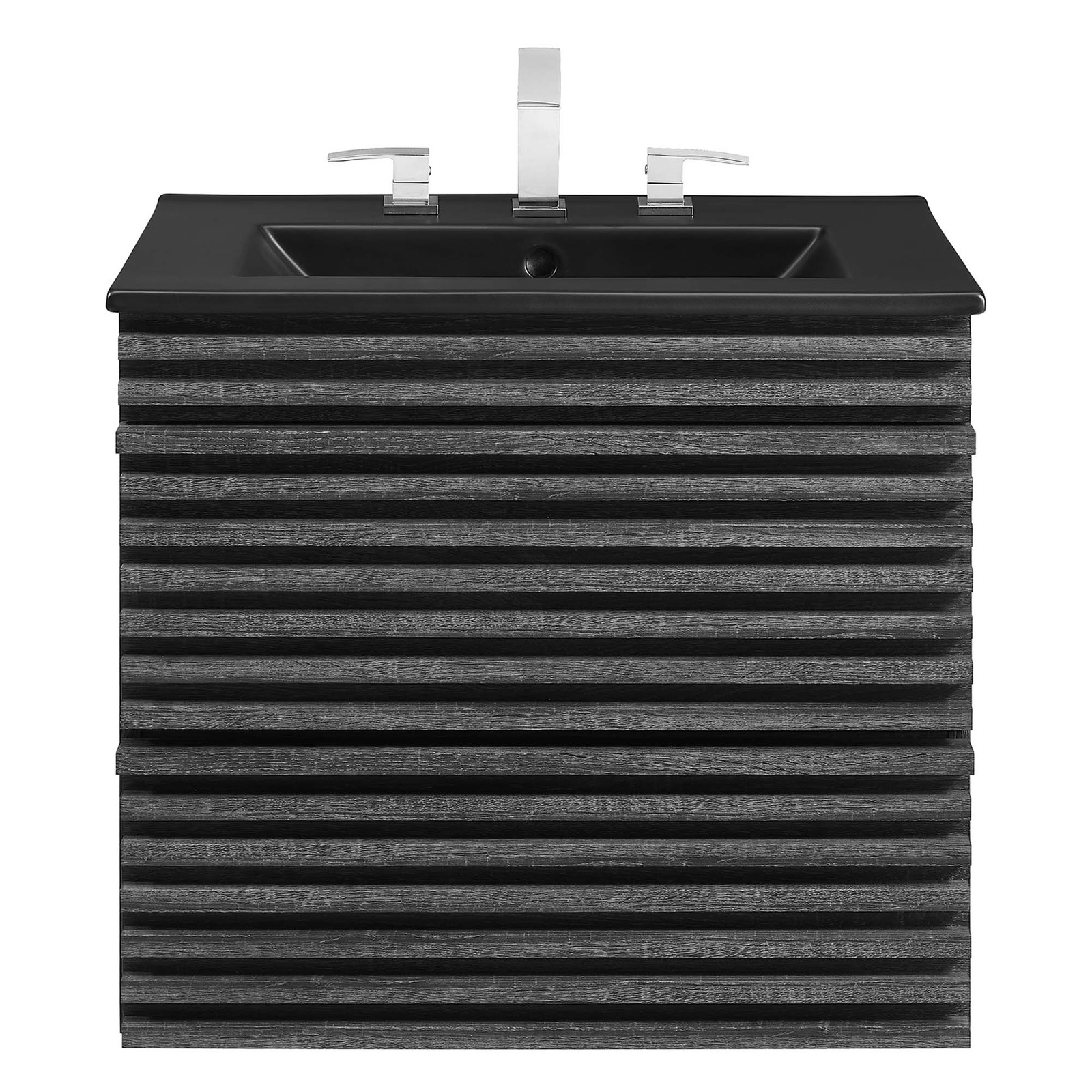 Modway Render 24″ Wall-Mount Bathroom Vanity in Charcoal Black