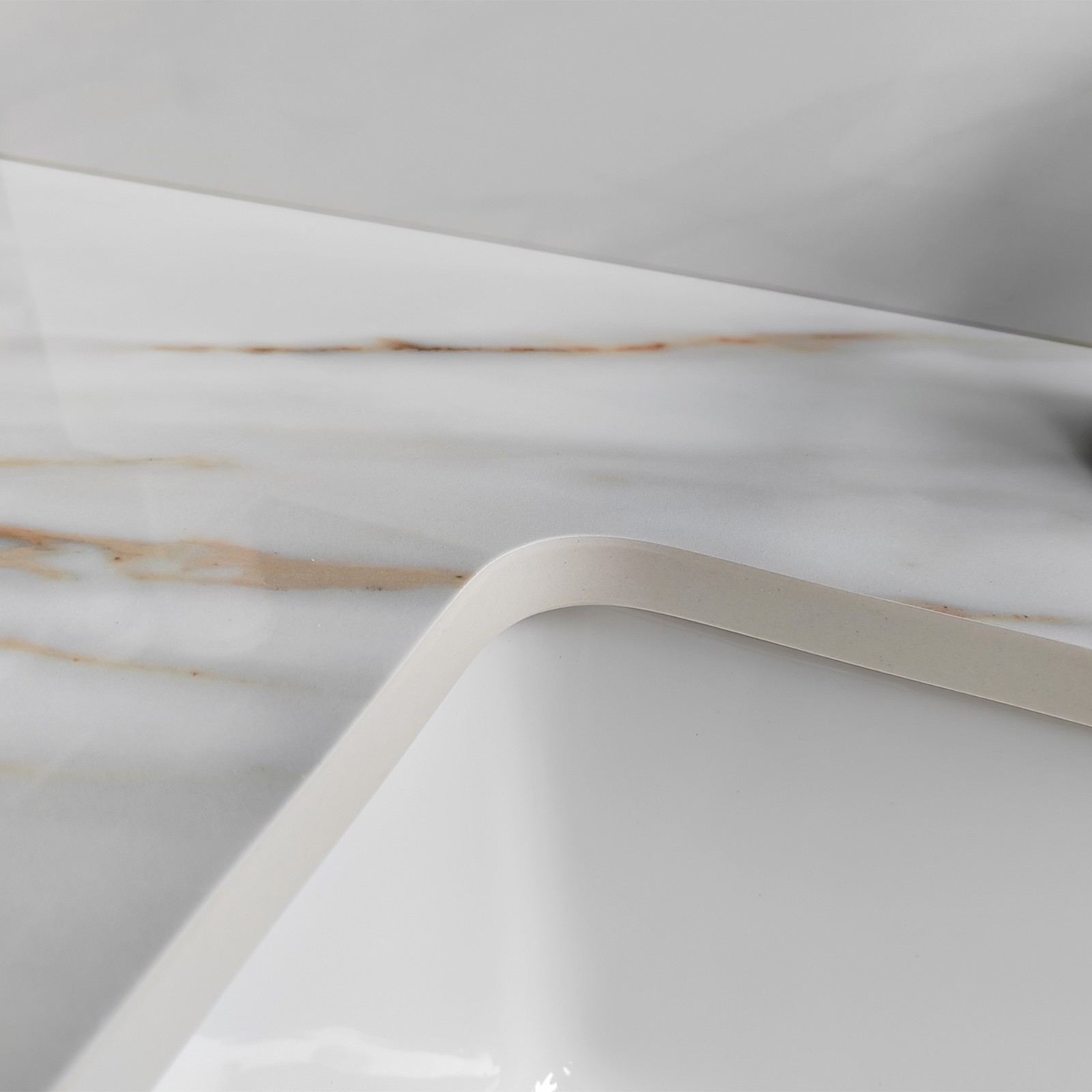 37″ Marble Vanity Top with Undermount Sink & Backsplash Carrara White