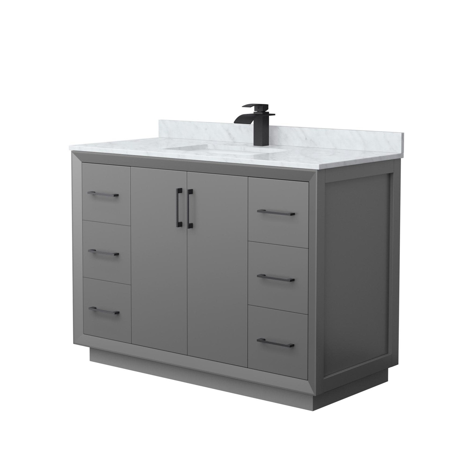 Wyndham Collection WCF414148S-NAT-UNSMXX Strada 48″ – Dark Gray / Matte Black