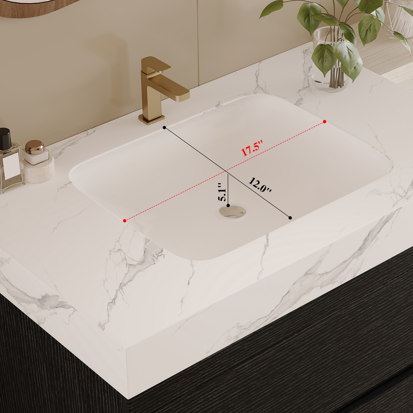 29.9″ Floating Bathroom Vanity with Sink, Wall-Mounted for Small Bathrooms