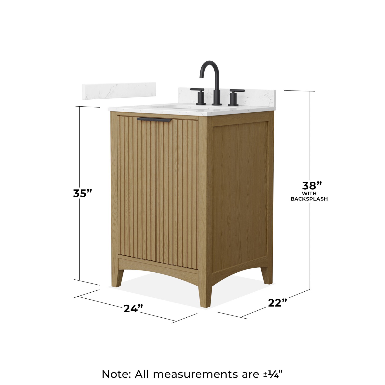 Wyndham Collection WCF9191-24S-VCA-US3MXX Palmilla 24″ – Natural Oak / White
