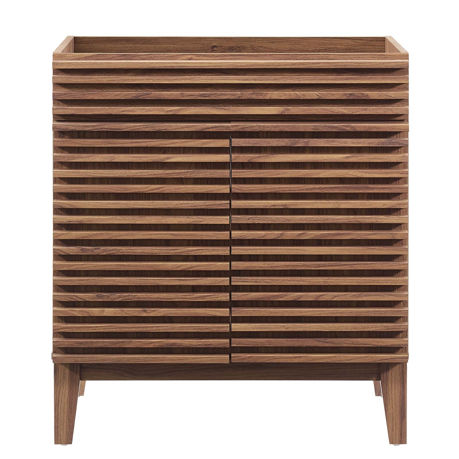 Modway Render 30″ Bathroom Vanity in Walnut – Sink Basin Not Included