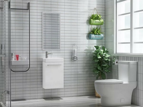 keen 16″ Wall Hung Bathroom Vanity with Reversible Ceramic Top,made by GB Canada