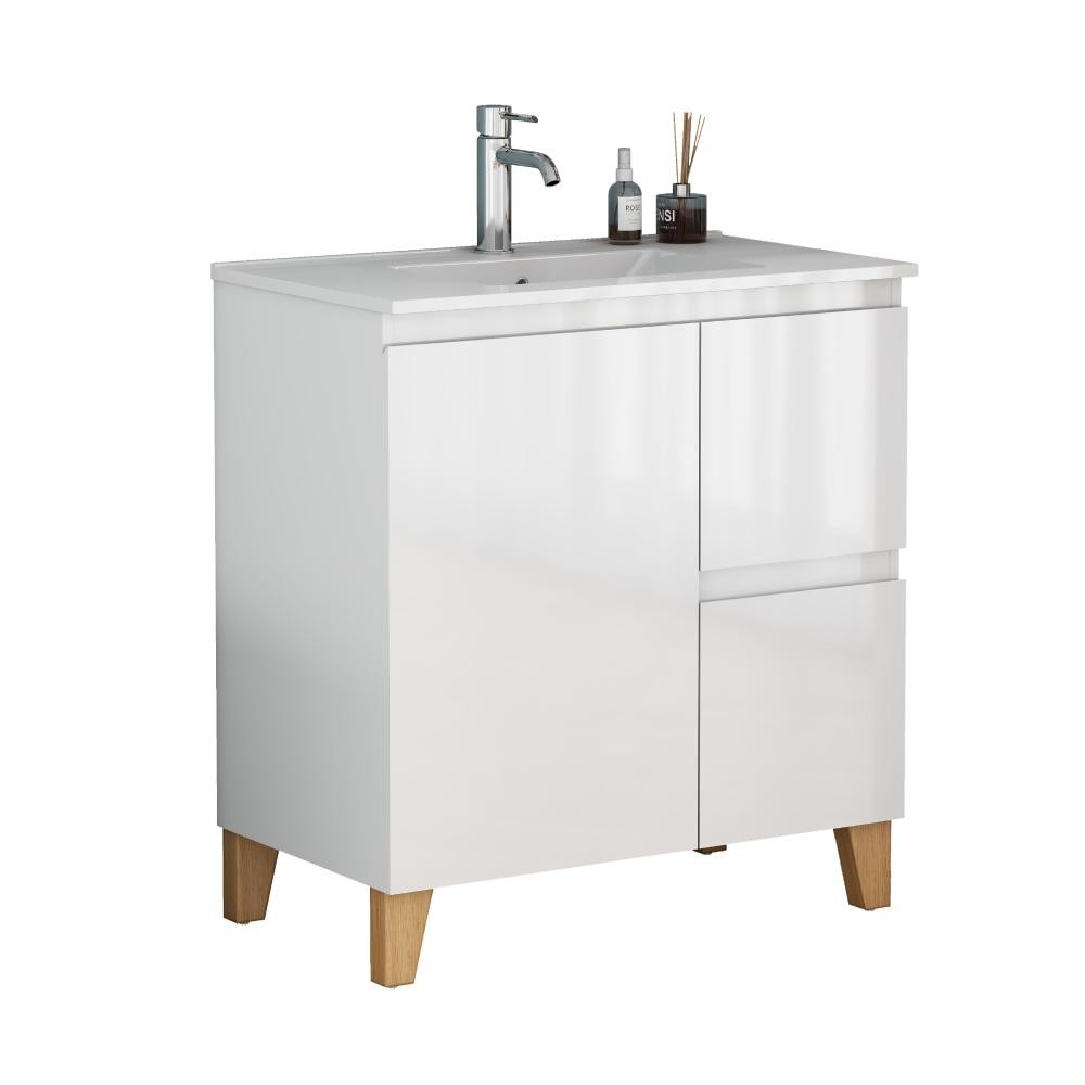 Bathroom Vanity W Sink Features 1 Door A 2 Drawers Includes Soft-Close Mechanism