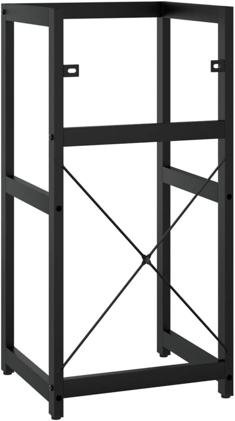 Modern Black Iron Bathroom Vanity Unit with Storage Rack and Sink Frame