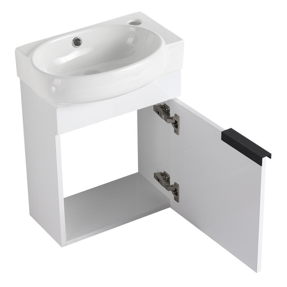 Soft Close Doors Bathroom Vanity With Sink 16 Inch