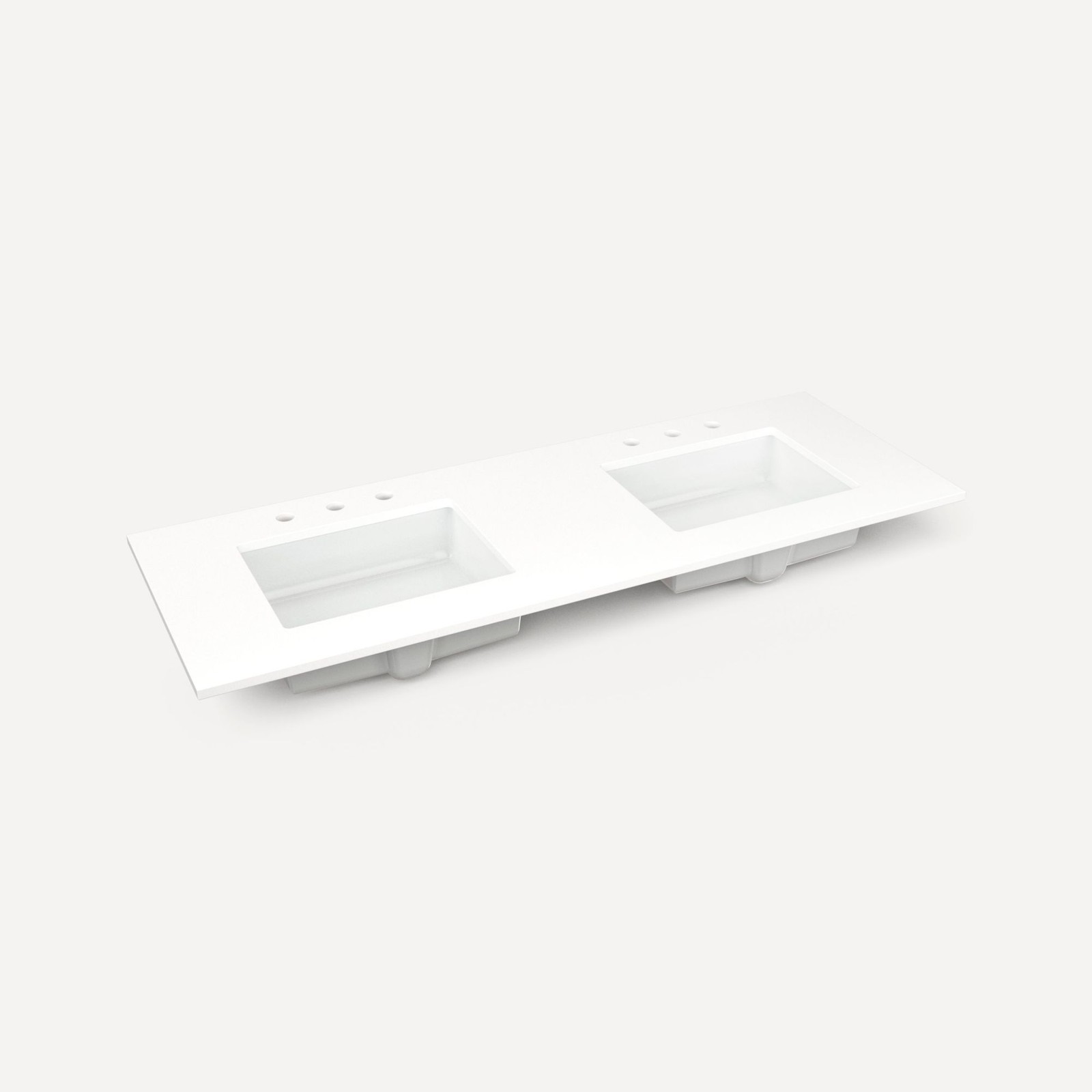 Robern TB61UDO-8D2 61″ Quartz Vanity Top for Widespread Faucet – Grey