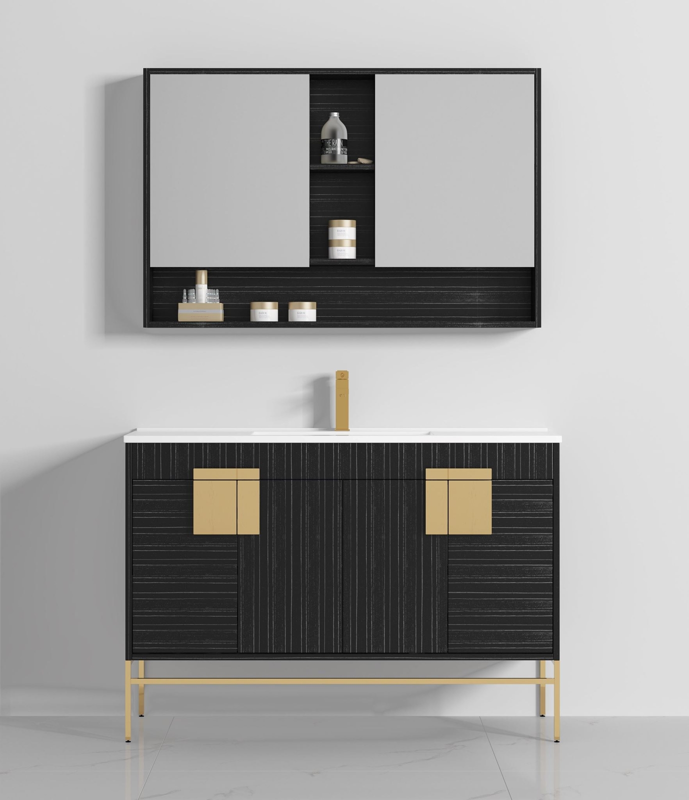 47″ Kuro Minimalistic Dawn Gray Single Sink Bathroom Vanity CL-102DG-50SK