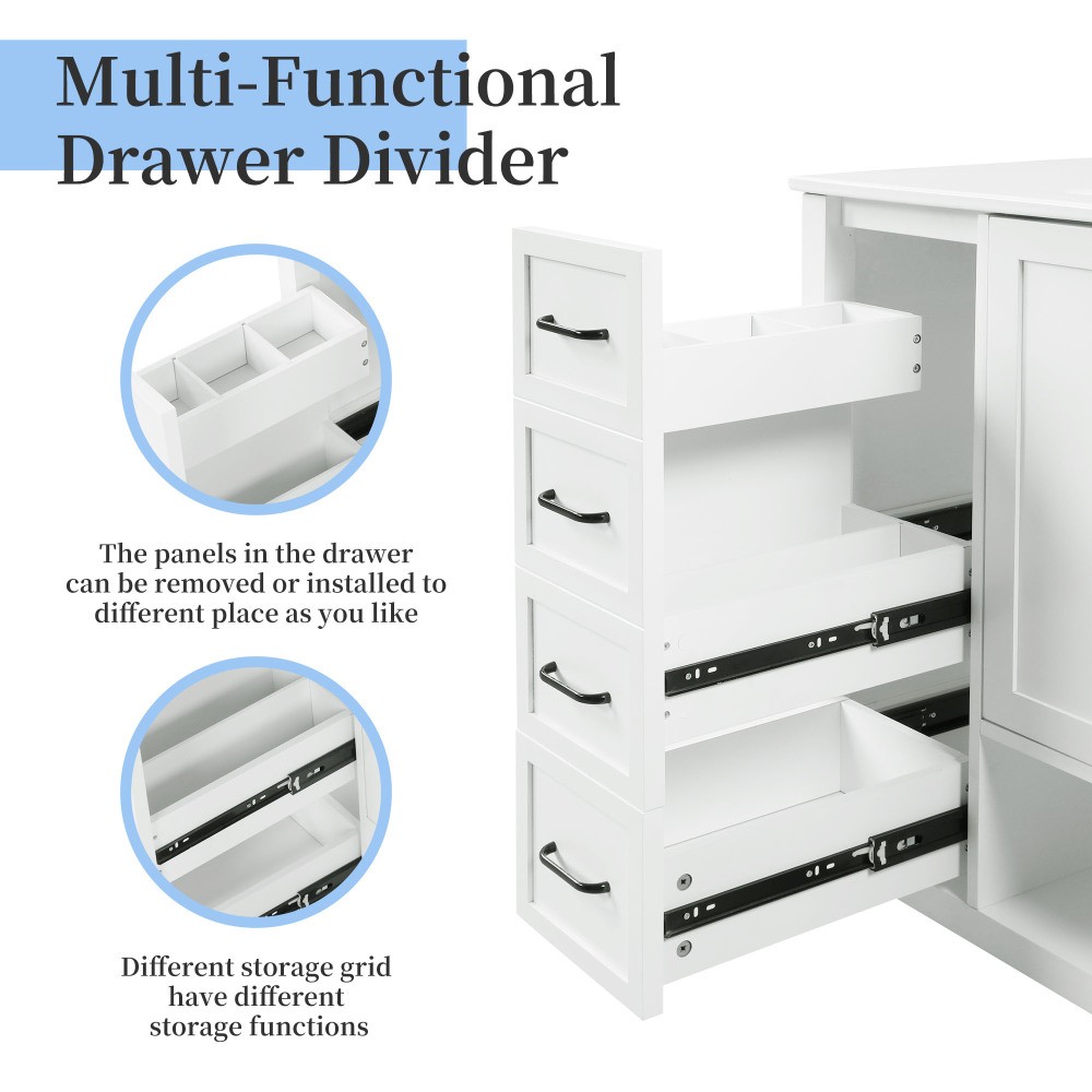 Bathroom Vanity with Sink Top, Bathroom Cabinet with Two Doors and Two Drawers