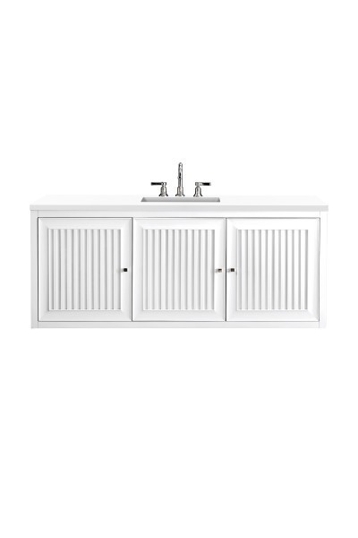 60″ James Martin Athens E645-V60S-GW-3WZ Vanity Cabinet White Zeus Silestone Top
