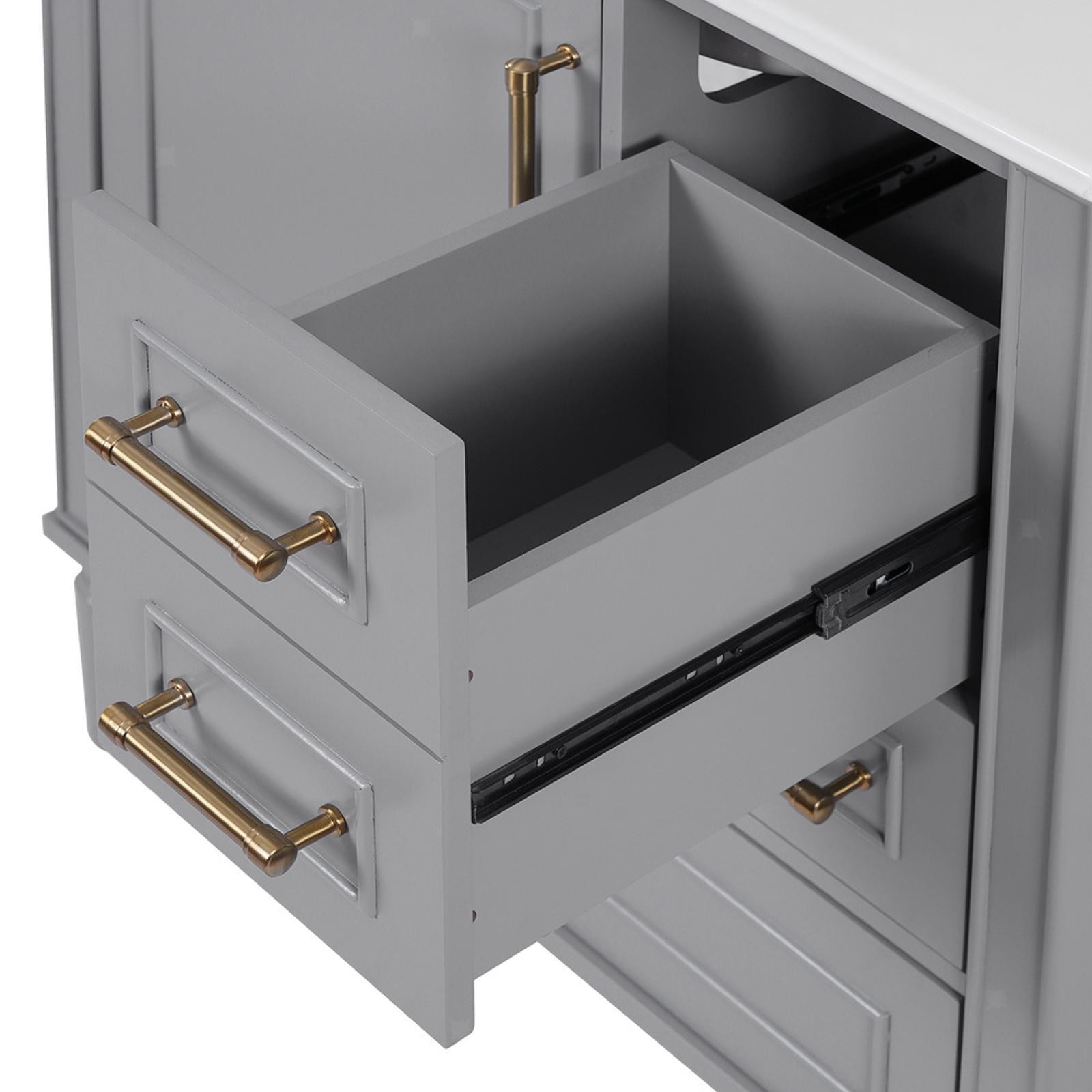 Modern 30″ Bathroom Vanity with Ceramic Basin, Soft-Close Door, Spacious