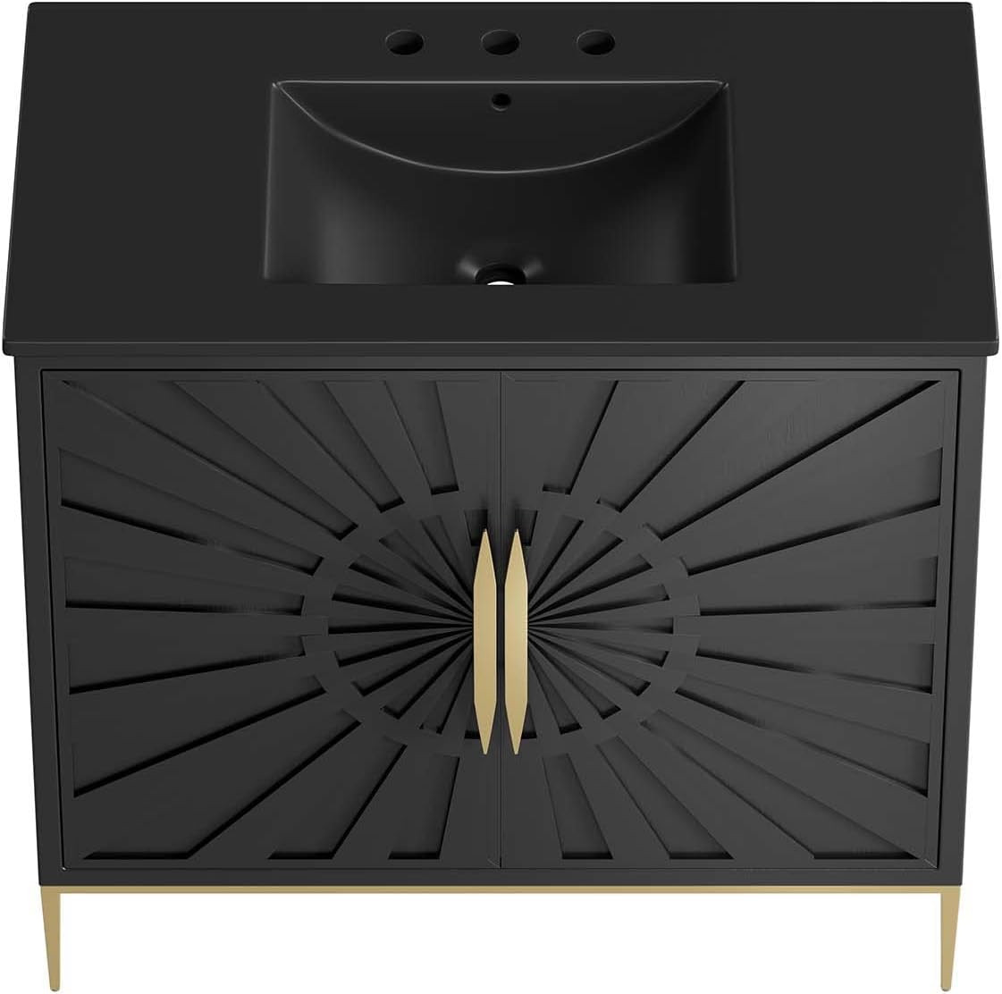 Elegant 36″ Black Awaken Bathroom Vanity Cabinet for Modern Spaces