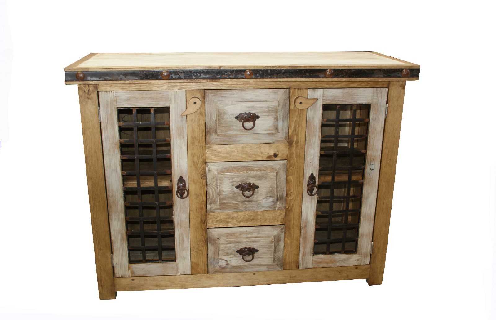 Rustic Reclaimed Wood Natural Wood Dungeon Doors Bathroom Vanity