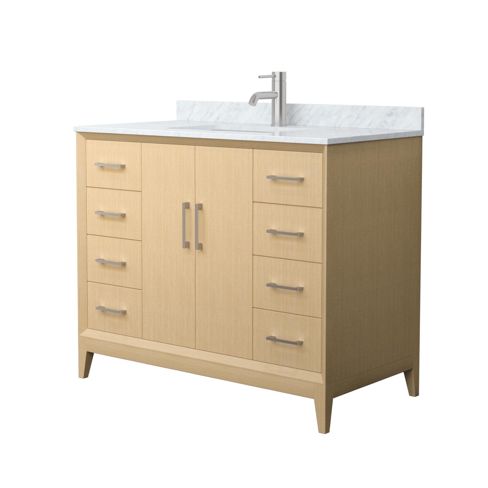Wyndham Collection WCH7575-42S-CMUNS-MXX Janna 42″ – White Oak / Brushed Nickel