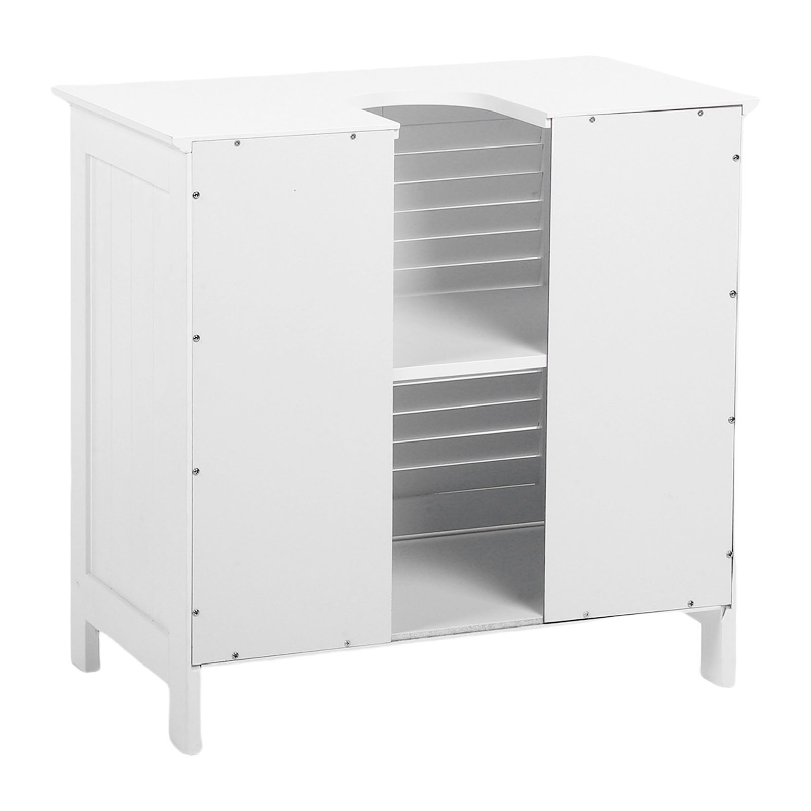 Bathroom Vessel Sink Vanity Storage Cabinet With 2 Doors Shelf White Furniture