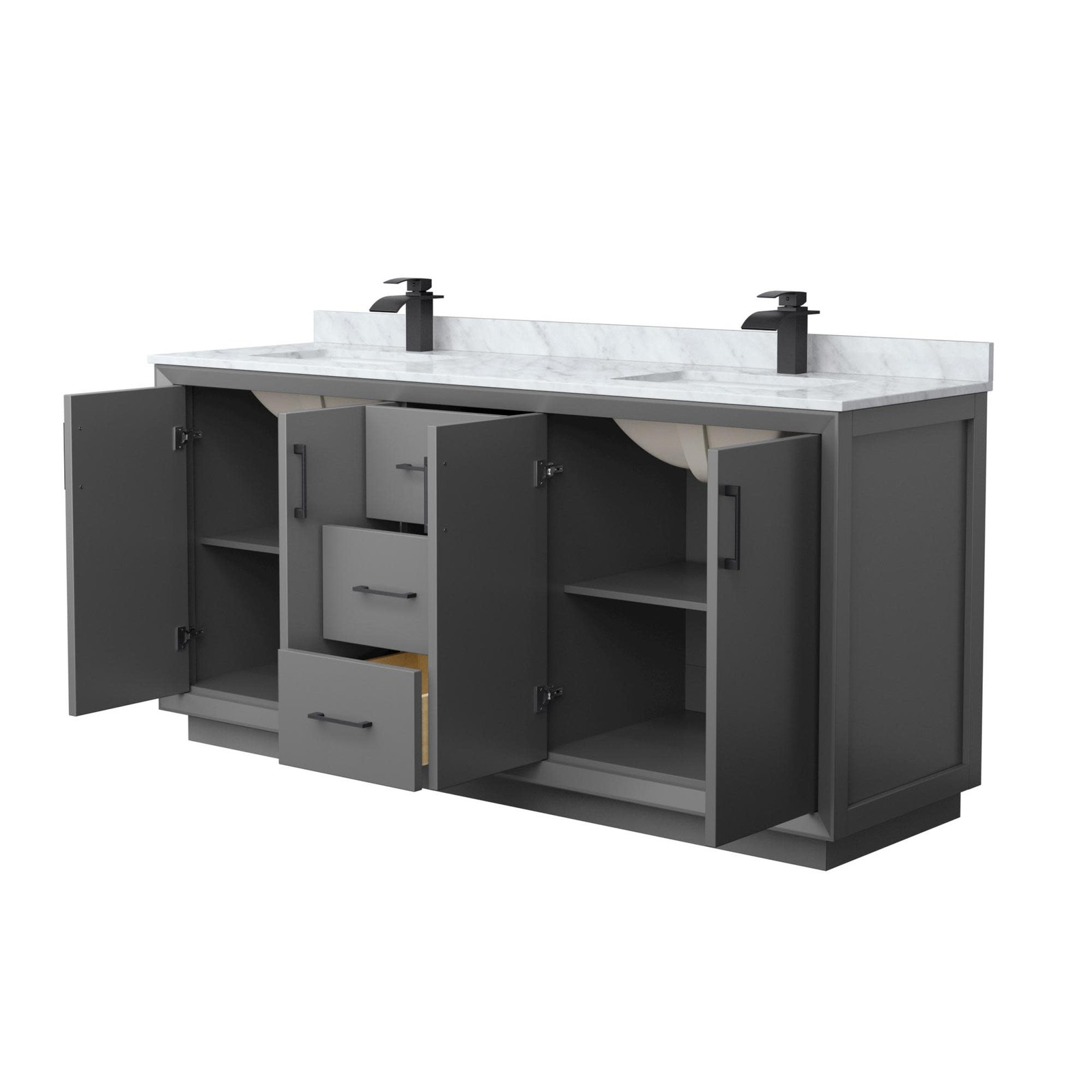 Wyndham Collection WCF414172D-NAT-UNSMXX Strada 72″ – Dark Gray / Matte Black
