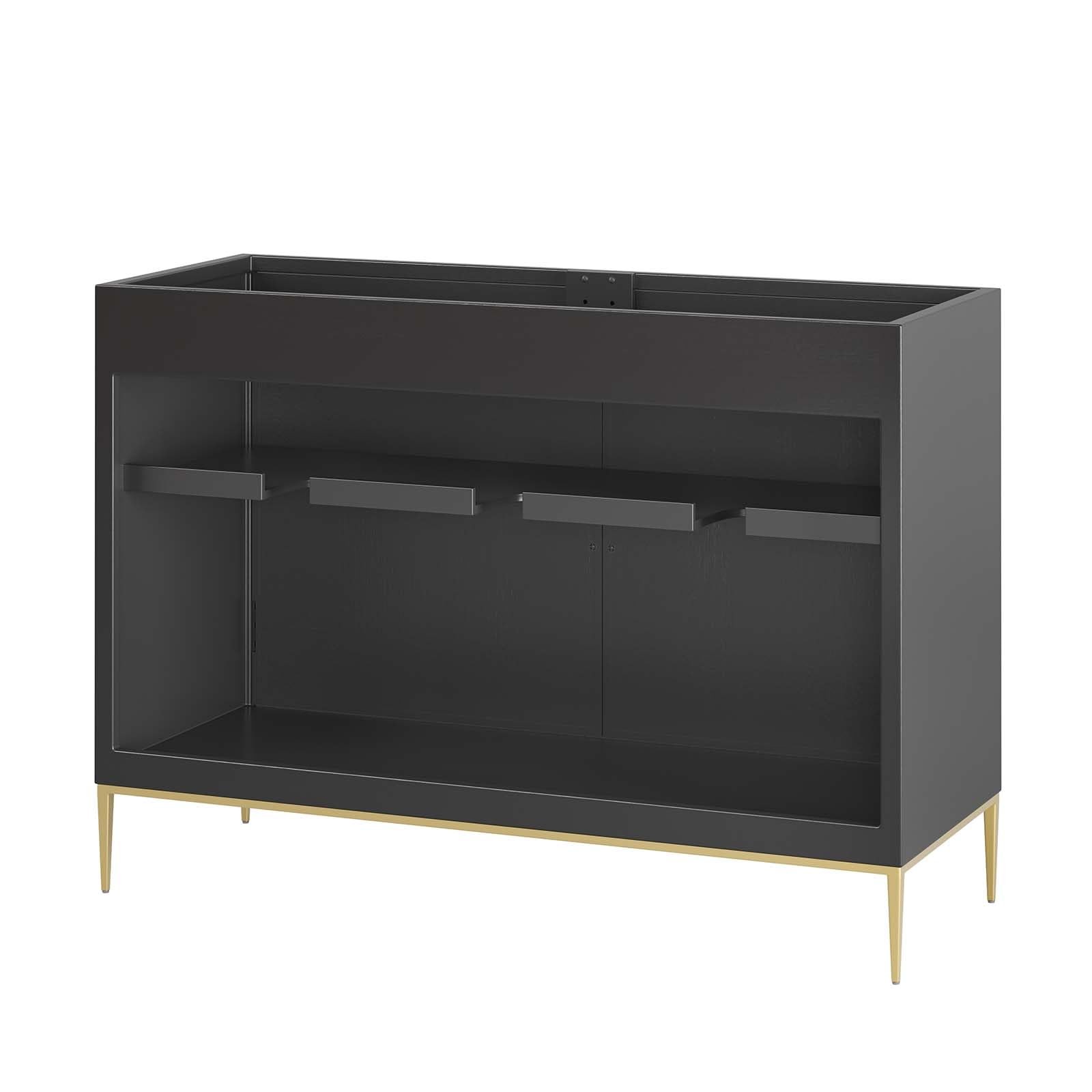 Modway Awaken 48″ Solid Wood and MDF Bathroom Vanity Cabinet in Black