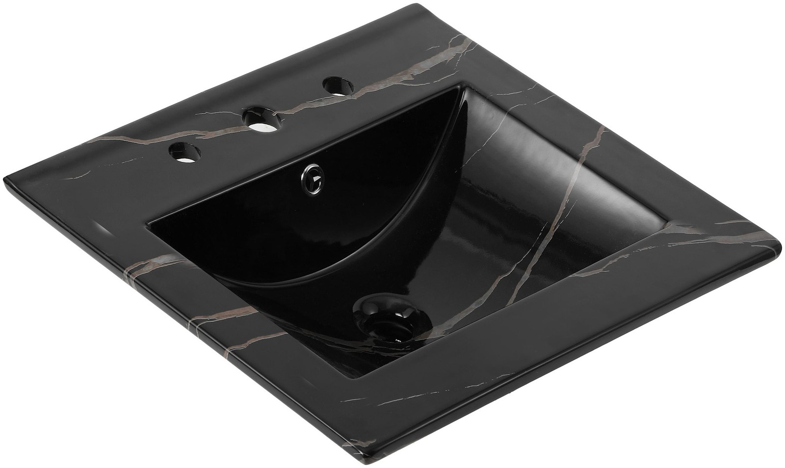 JONATHAN Y Lighting SNK1000 Ancillary 20″ Ceramic Vanity Top – Black