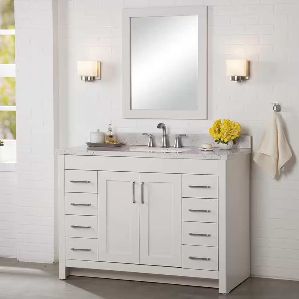 Glacier Bay Cultured Marble Vanity Sidesplash in Silver Ash For Wall 17 In. W