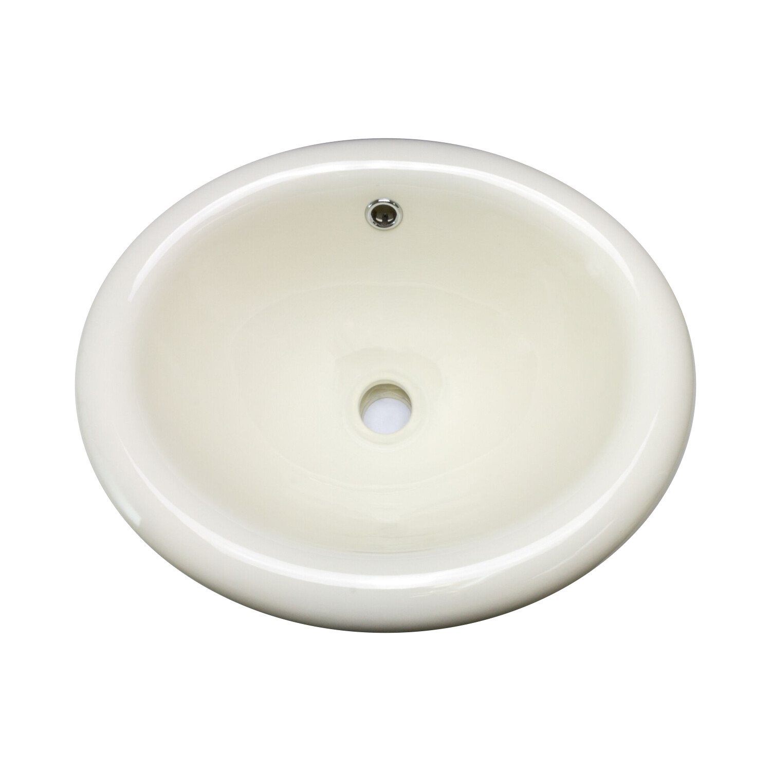 Lily Oval Shaped Drop-In Bathroom Vanity Sink 17-1/4″ X 15-1/4″ Ivory Porcelain