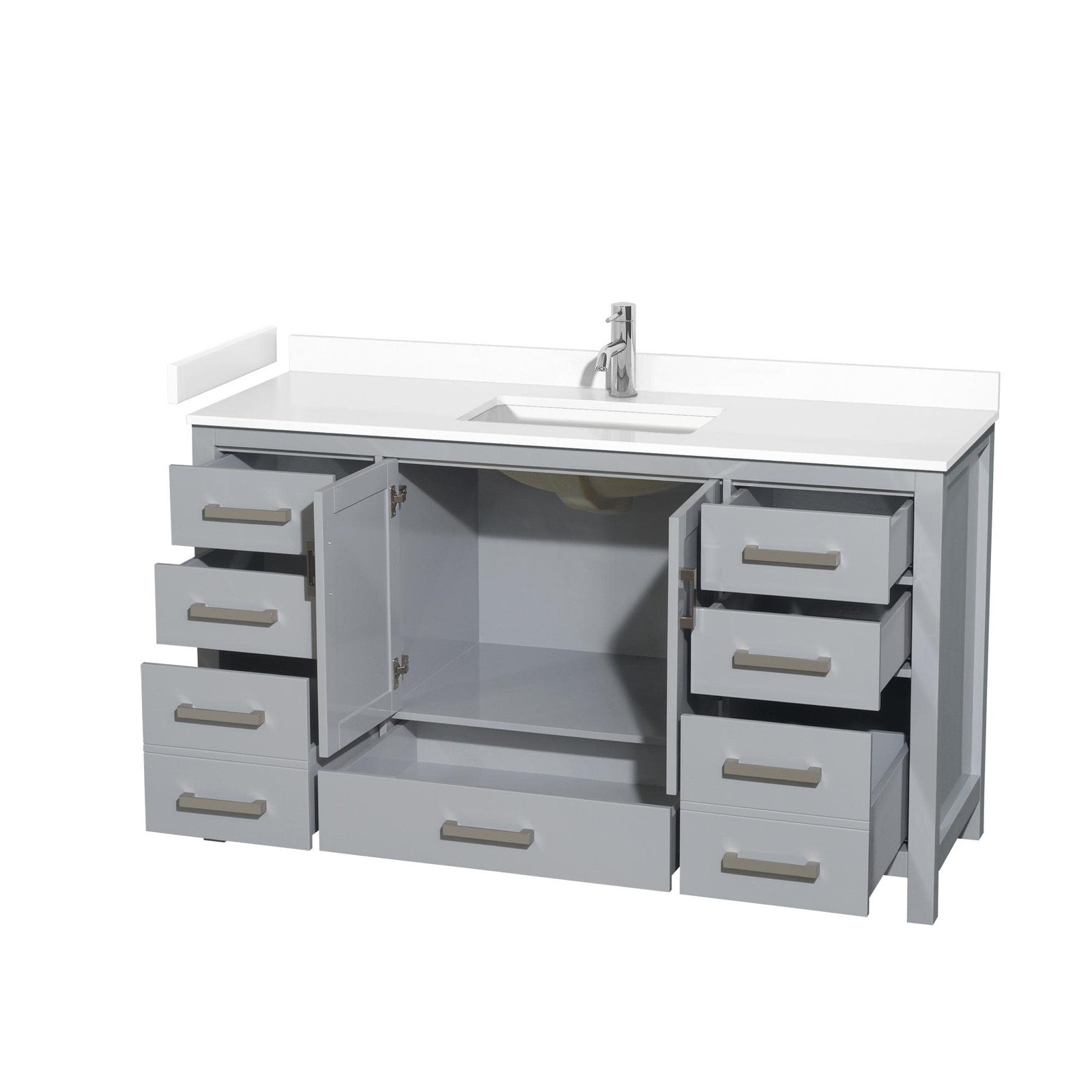 Wyndham Collection WCS141460S-VCA-MXX Sheffield 60″ – White / Carrara Cultured