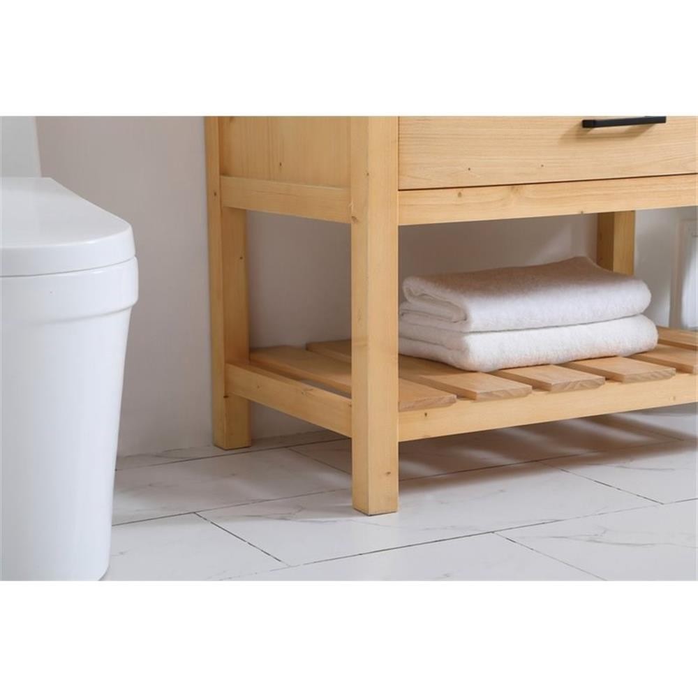 Elegant Decor Clement 36″ Single Bathroom Vanity with Backsplash in Natural Wood